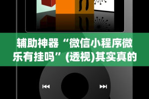 辅助神器“微信小程序微乐有挂吗”(透视)其实真的有挂