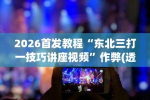 2026首发教程“东北三打一技巧讲座视频”作弊(透视)透视辅助