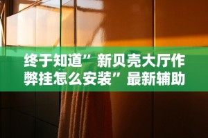 终于知道”新贝壳大厅作弊挂怎么安装”最新辅助详细教程