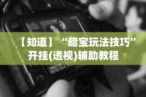 【知道】“暗宝玩法技巧”开挂(透视)辅助教程