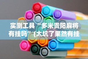 实测工具“多米贵阳麻将有挂吗”(太坑了果然有挂)