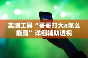实测工具“哥哥打大a怎么能赢”详细辅助透视