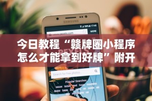 今日教程“赣牌圈小程序怎么才能拿到好牌”附开挂脚本详细步骤
