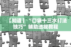 【知道】“口袋十三水打法技巧”辅助透视教程