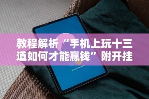 教程解析“手机上玩十三道如何才能赢钱”附开挂脚本详细步骤