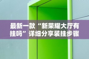 最新一款“新荣耀大厅有挂吗”详细分享装挂步骤