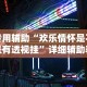 专用辅助“欢乐情怀是不是有透视挂”详细辅助教程分享