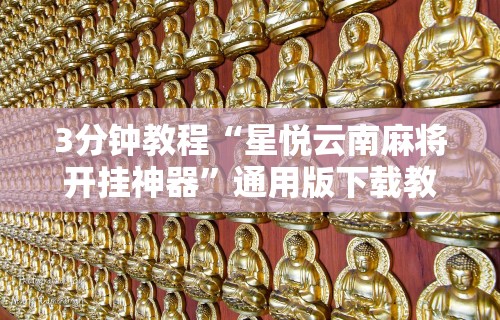 3分钟教程“星悦云南麻将开挂神器”通用版下载教程！