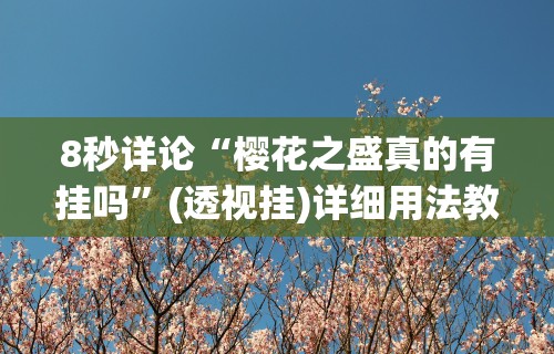 8秒详论“樱花之盛真的有挂吗”(透视挂)详细用法教程