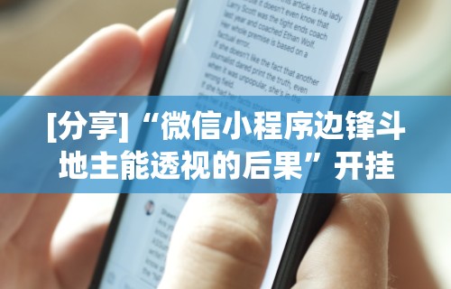 [分享]“微信小程序边锋斗地主能透视的后果”开挂辅助教程