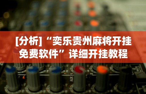 [分析]“奕乐贵州麻将开挂免费软件”详细开挂教程