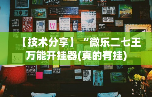【技术分享】“微乐二七王万能开挂器(真的有挂)