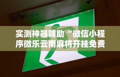 实测神器辅助“微信小程序微乐云南麻将开挂免费软件”事实上真的有挂