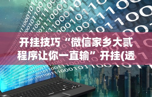 开挂技巧“微信家乡大贰程序让你一直输”开挂(透视)辅助教程