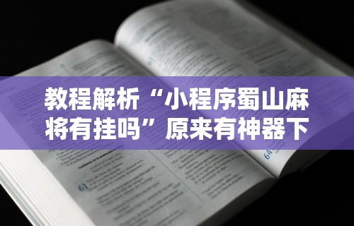 教程解析“小程序蜀山麻将有挂吗”原来有神器下载！