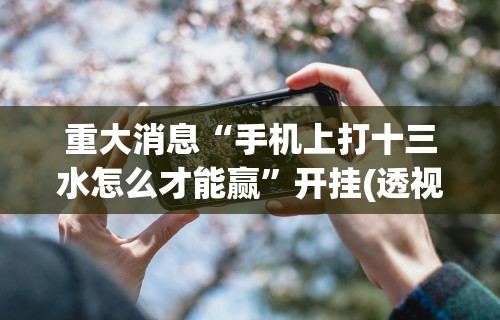 重大消息“手机上打十三水怎么才能赢	”开挂(透视)辅助神器