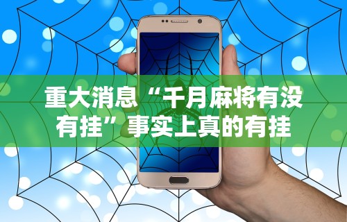 重大消息“千月麻将有没有挂”事实上真的有挂