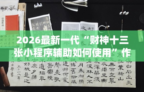 2026最新一代“财神十三张小程序辅助如何使用”作弊挂(辅助外挂+