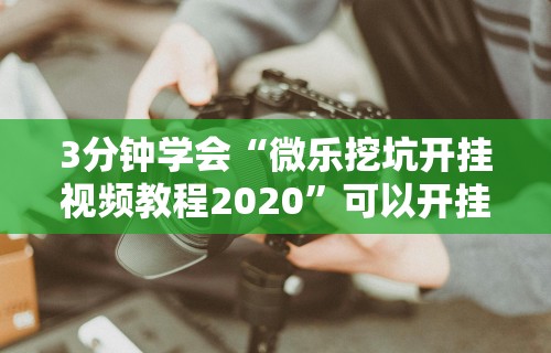3分钟学会“微乐挖坑开挂视频教程2020	”可以开挂作弊