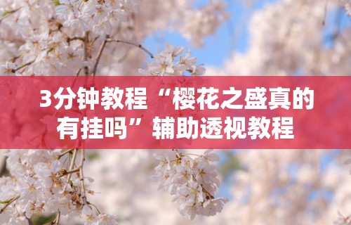 3分钟教程“樱花之盛真的有挂吗”辅助透视教程