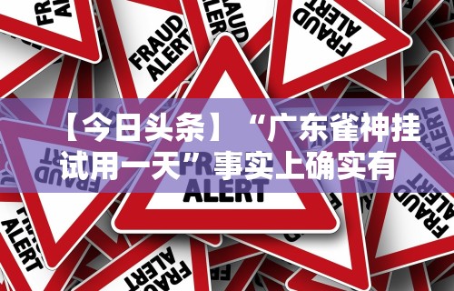 【今日头条】“广东雀神挂试用一天”事实上确实有挂