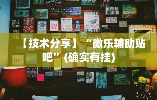 【技术分享】“微乐辅助贴吧	”(确实有挂)