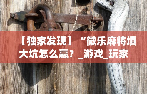 【独家发现】“微乐麻将填大坑怎么赢？_游戏_玩家_工具