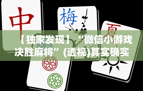 【独家发现】“微信小游戏决胜麻将	”(透视)其实确实有挂