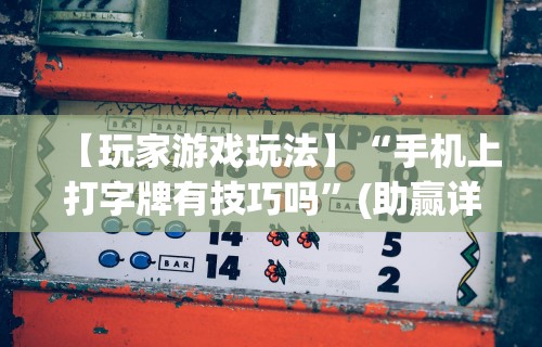 【玩家游戏玩法】“手机上打字牌有技巧吗”(助赢详细开挂教程)