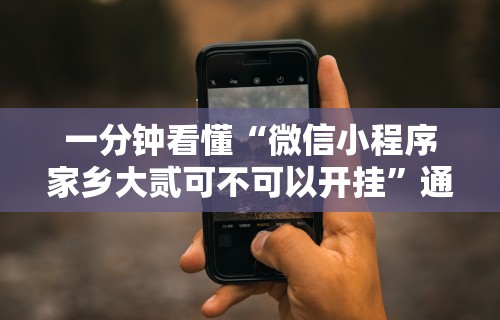 一分钟看懂“微信小程序家乡大贰可不可以开挂”通用版下载教程!