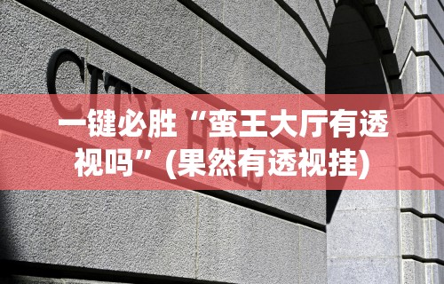 一键必胜“蛮王大厅有透视吗”(果然有透视挂)