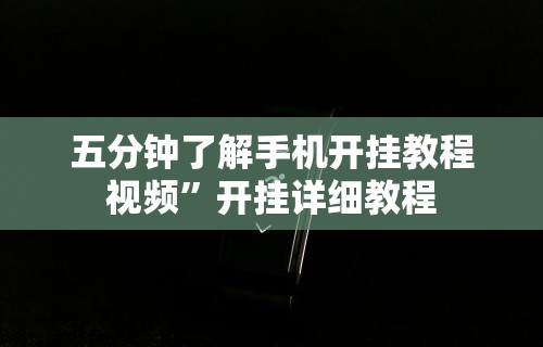 五分钟了解手机开挂教程视频”开挂详细教程