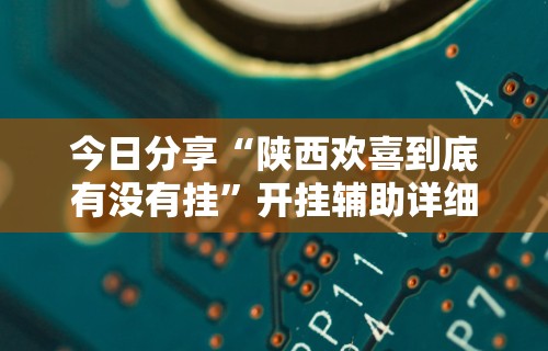 今日分享“陕西欢喜到底有没有挂”开挂辅助详细步骤
