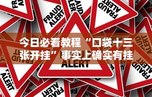 今日必看教程“口袋十三张开挂”事实上确实有挂