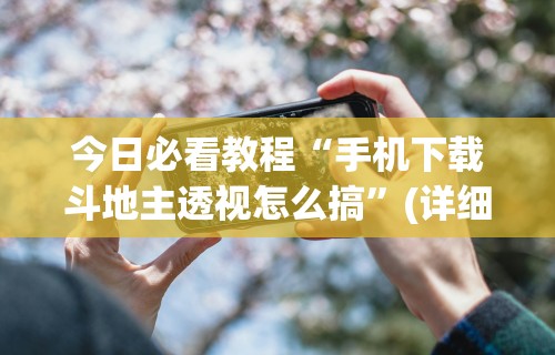 今日必看教程“手机下载斗地主透视怎么搞”(详细透视教程)
