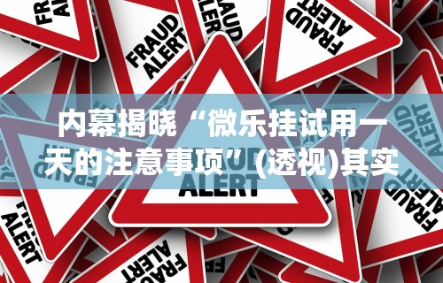 内幕揭晓“微乐挂试用一天的注意事项”(透视)其实确实有挂