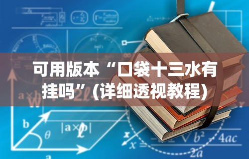 可用版本“口袋十三水有挂吗”(详细透视教程)