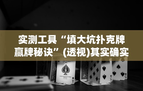 实测工具“填大坑扑克牌赢牌秘诀”(透视)其实确实有挂