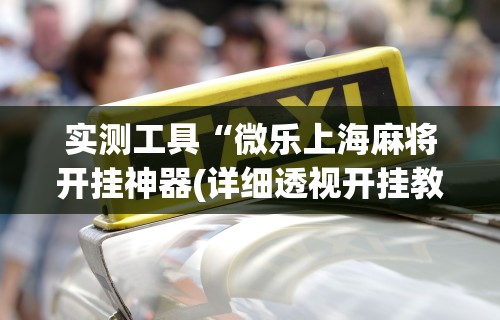 实测工具“微乐上海麻将开挂神器(详细透视开挂教程)
