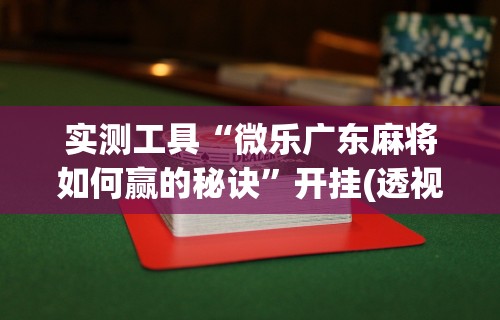 实测工具“微乐广东麻将如何赢的秘诀	”开挂(透视)辅助教程