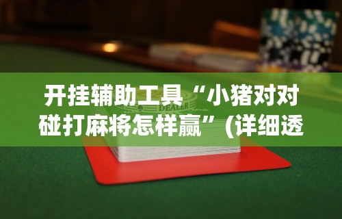 开挂辅助工具“小猪对对碰打麻将怎样赢	”(详细透视教程)