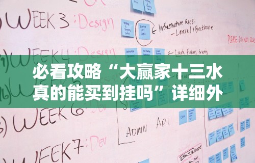 必看攻略“大赢家十三水真的能买到挂吗”详细外挂辅助详细教程