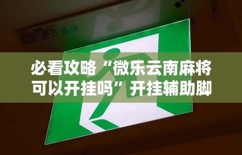 必看攻略“微乐云南麻将可以开挂吗”开挂辅助脚本+详细