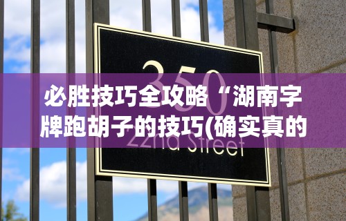 必胜技巧全攻略“湖南字牌跑胡子的技巧(确实真的有挂) 必胜技巧全攻略“湖南字牌跑胡子的技巧(确实真的有挂)