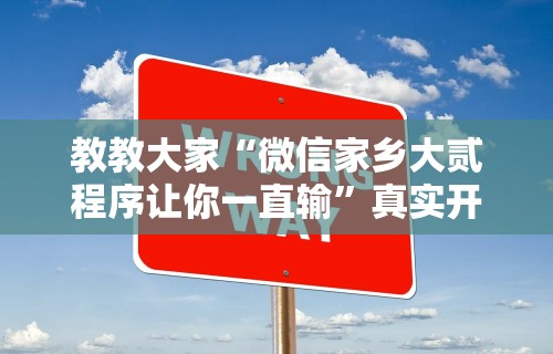 教教大家“微信家乡大贰程序让你一直输”真实开挂技巧分享
