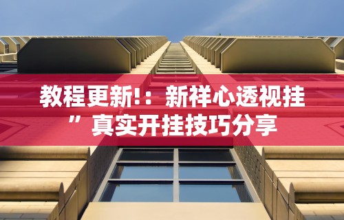 教程更新!：新祥心透视挂”真实开挂技巧分享