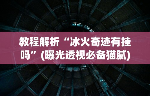 教程解析“冰火奇迹有挂吗”(曝光透视必备猫腻)