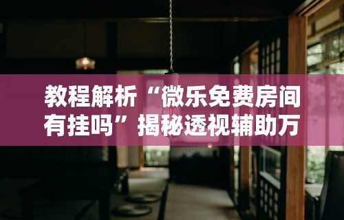 教程解析“微乐免费房间有挂吗”揭秘透视辅助万能挂