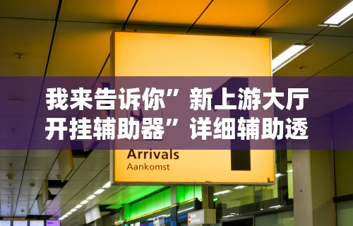 我来告诉你”新上游大厅开挂辅助器	”详细辅助透视