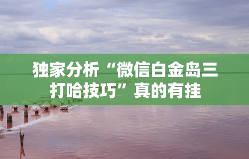 独家分析“微信白金岛三打哈技巧”真的有挂